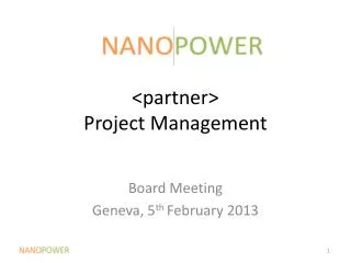 &lt;partner&gt; Project Management