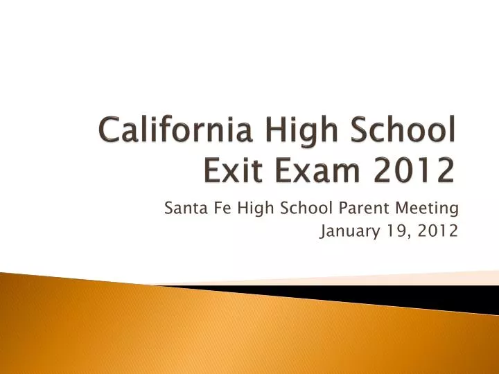 california high school exit exam 2012
