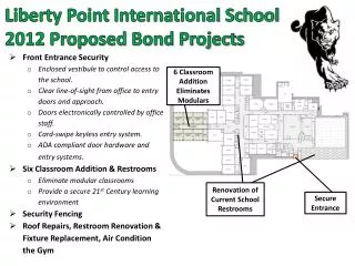 Liberty Point International School 2012 Proposed Bond Projects