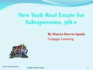 New York Real Estate for Salespersons, 5th e
