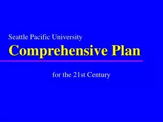Seattle Pacific University Comprehensive Plan