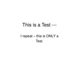 this is a test
