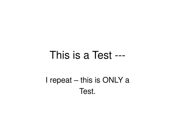 this is a test