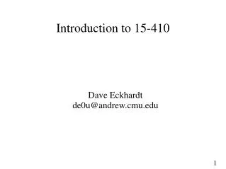 Introduction to 15-410