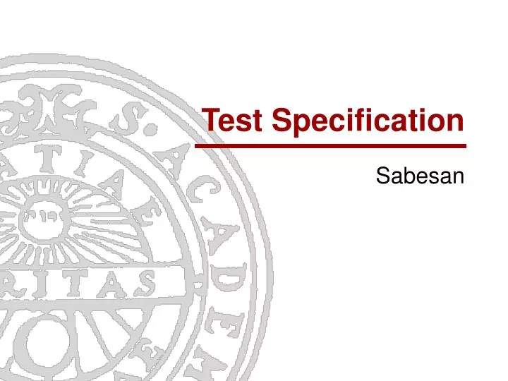 test specification
