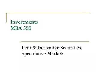 Investments MBA 536