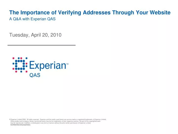 the importance of verifying addresses through your website a q a with experian qas