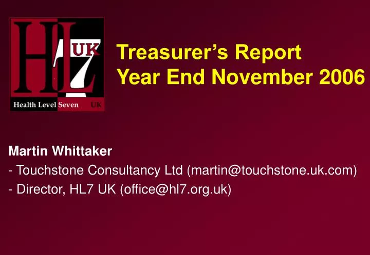 treasurer s report year end november 2006