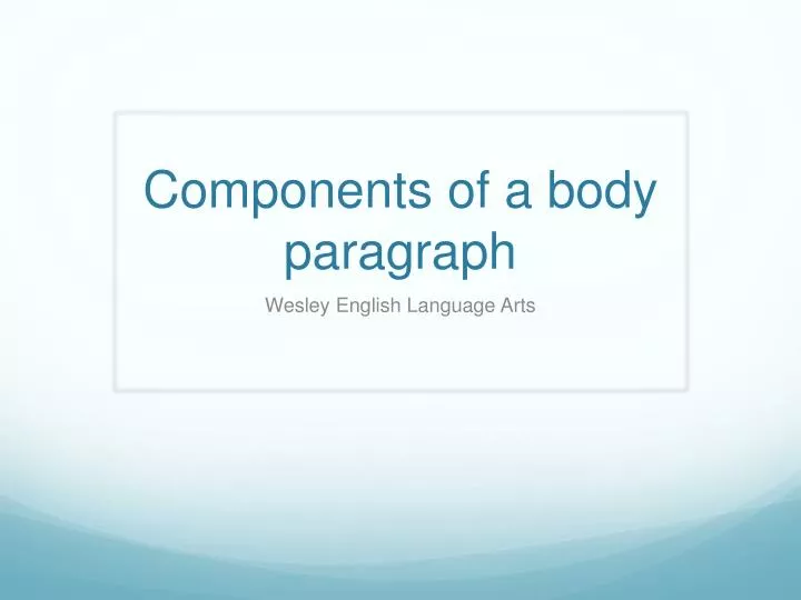 components of a body paragraph