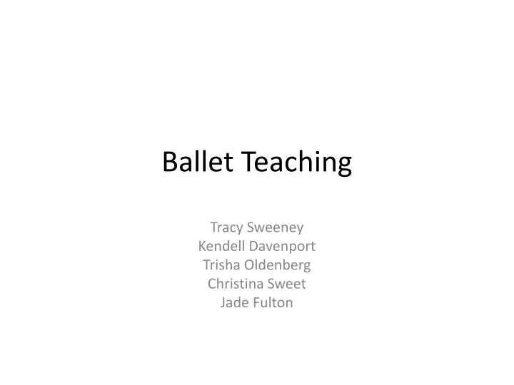 ballet teaching