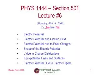 phys 1444 section 501 lecture 6