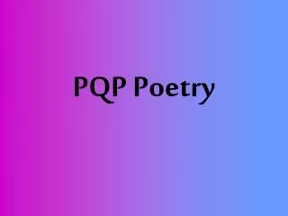 PQP Poetry