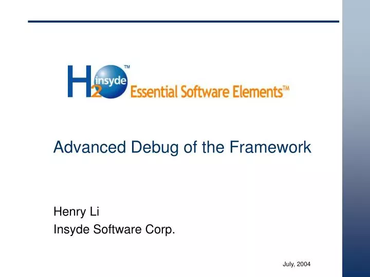 advanced debug of the framework