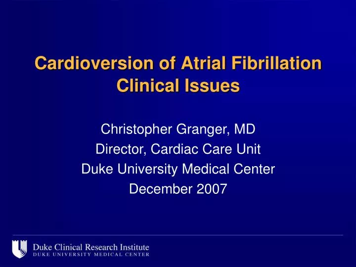 cardioversion of atrial fibrillation clinical issues