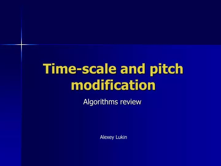 time scale and pitch modification