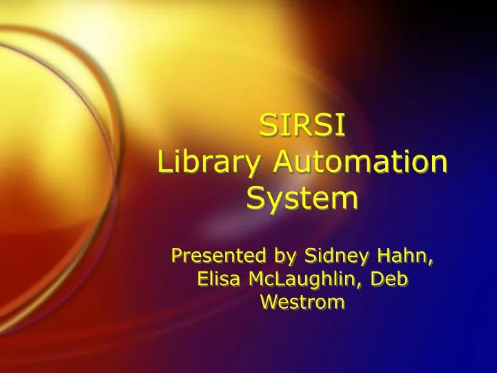 sirsi library automation system