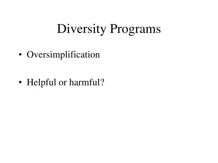 diversity programs