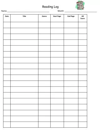 reading log