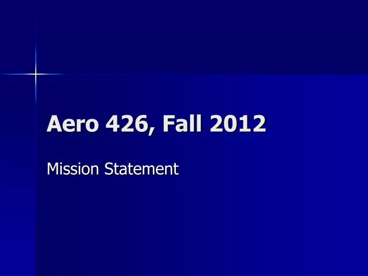 aero 426 fall 2012