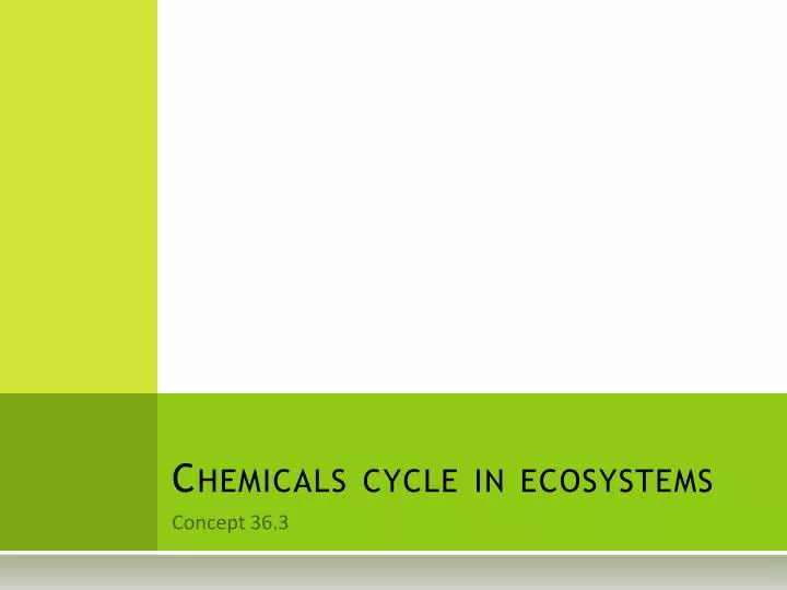 chemicals cycle in ecosystems