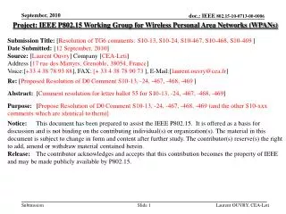 Project: IEEE P802.15 Working Group for Wireless Personal Area Networks (WPANs)