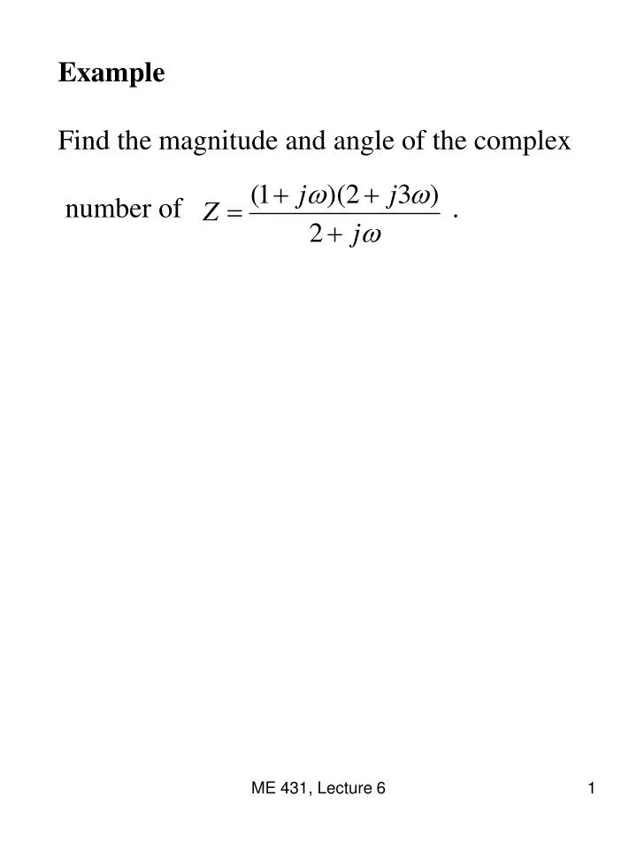 example find the magnitude and angle of the complex number of