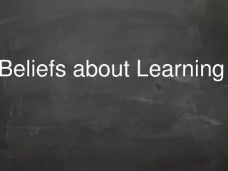 Beliefs about Learning