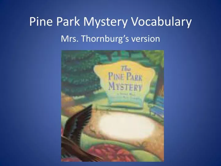 pine park mystery vocabulary