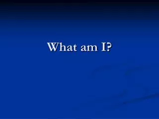 What am I?