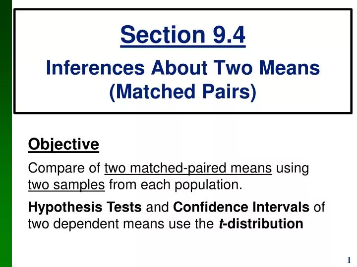section 9 4 inferences about two means matched pairs