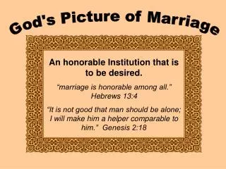 God's Picture of Marriage