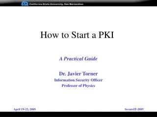 How to Start a PKI