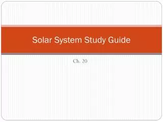 Solar System Study Guide