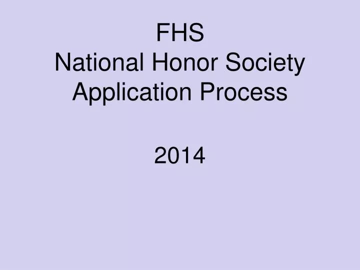 fhs national honor society application process