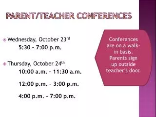 parent teacher conferences