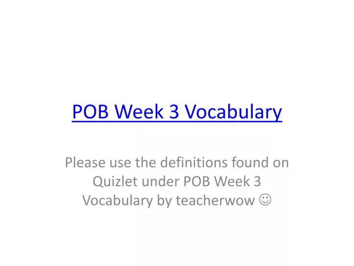 pob week 3 vocabulary