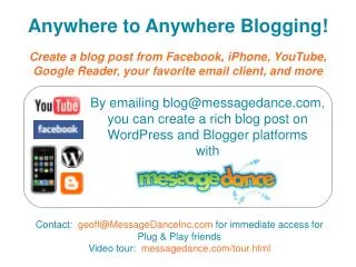 Anywhere to Anywhere Blogging!