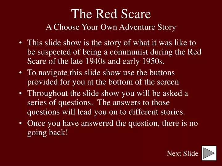 the red scare a choose your own adventure story