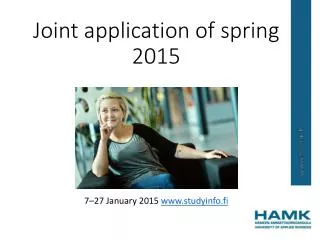 Joint application of spring 2015