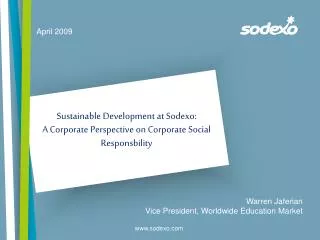 Sustainable Development at Sodexo: A Corporate Perspective on Corporate Social Responsbility