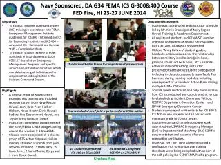 Navy Sponsored, DA G34 FEMA ICS G-300&amp;400 Course FED Fire, HI 23-27 JUNE 2014