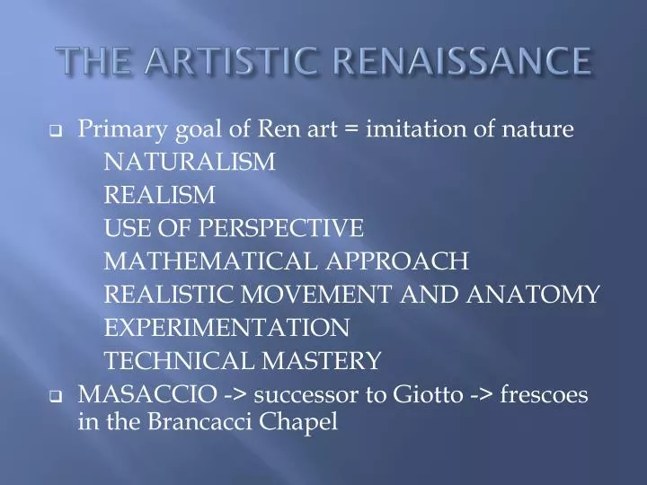 the artistic renaissance