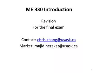 ME 330 Introduction