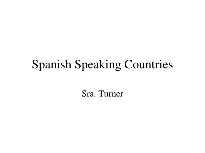 spanish speaking countries