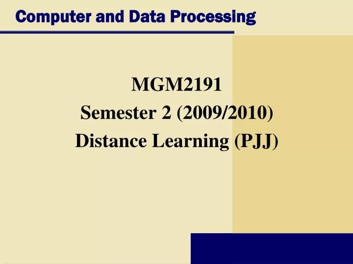 computer and data processing