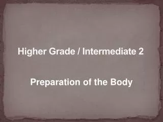 Higher Grade / Intermediate 2