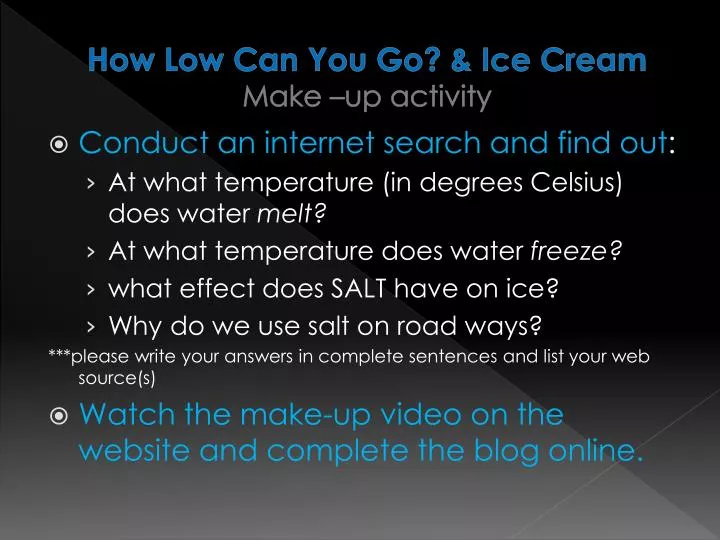 how low can you go ice cream make up activity