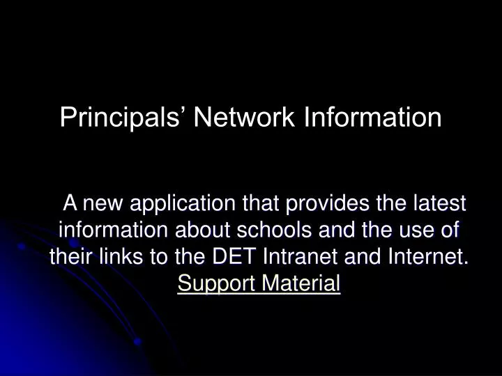principals network information