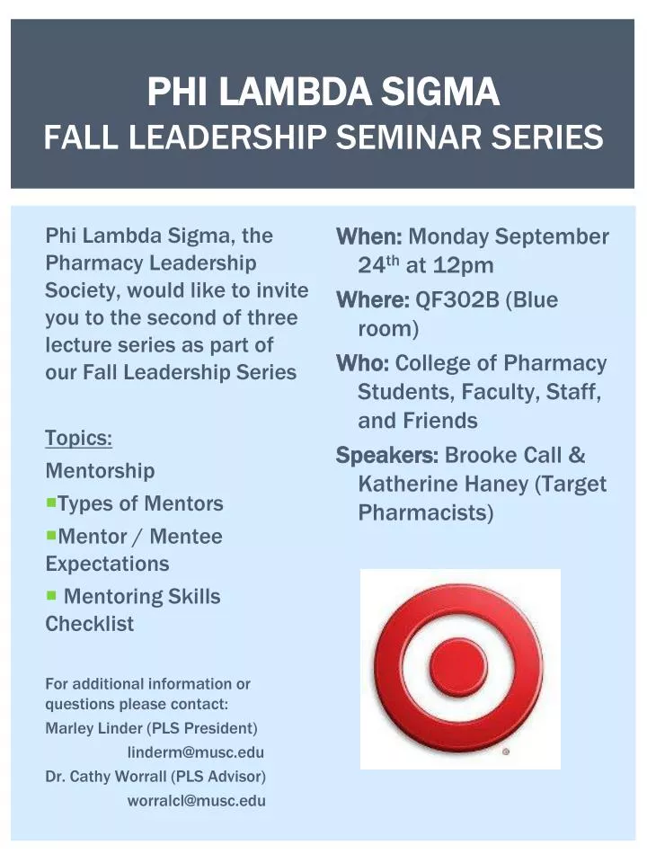 phi lambda sigma fall leadership seminar series