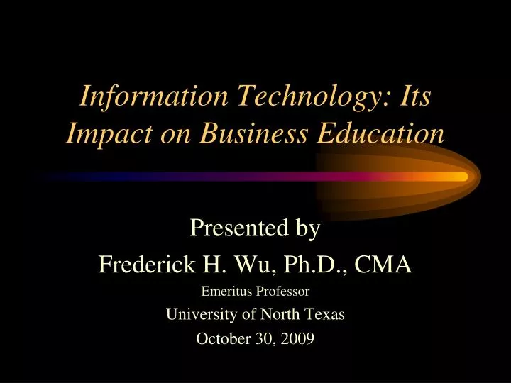 information technology its impact on business education